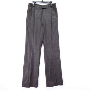 Marlowe Wool Dress Pants Womesn 8 Wide Leg Brown Designer Made In Italy